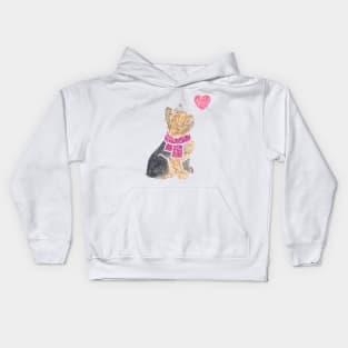 Watercolour Yorkshire Terrier Kids Hoodie